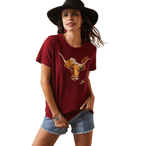 ARIAT WOMEN'S REAL DAISY STEER TEE