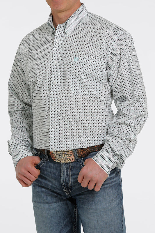 Cinch Men's White Long Sleeve Shirt