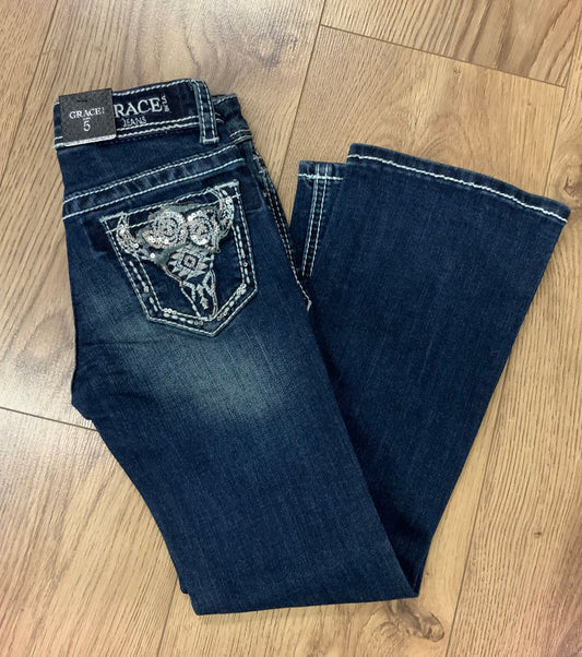 Grace in LA Toddler Girl's Steerhead Bootcut Jeans