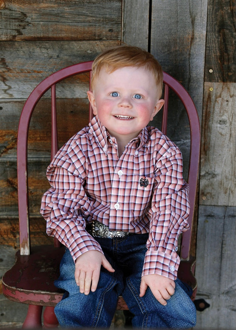 Shirts Kid's Toddler Cinch MTW7061274 Pink Plaid