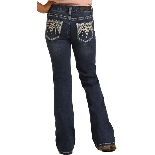 ROCK & ROLL GIRL's JEANS STRETCH DARK WASH BOOTCUT