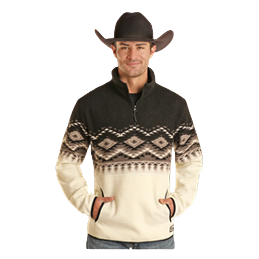 Powder River Men's Border Print Berber Pullover