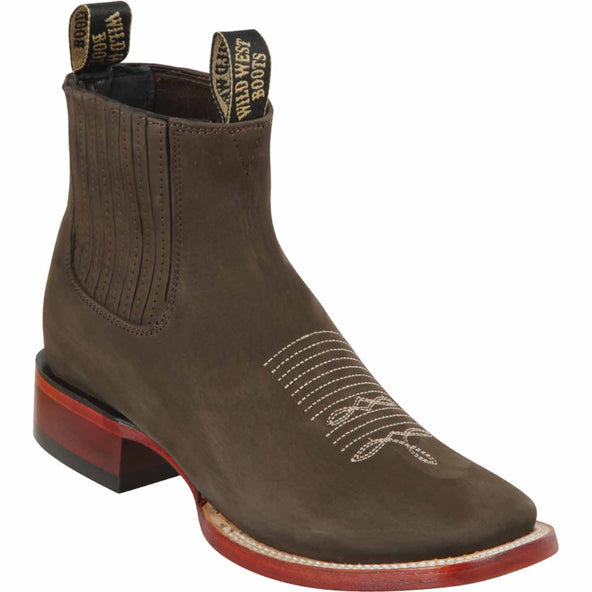Men's Wild West Genuine Leather Ranch Toe Short Boot